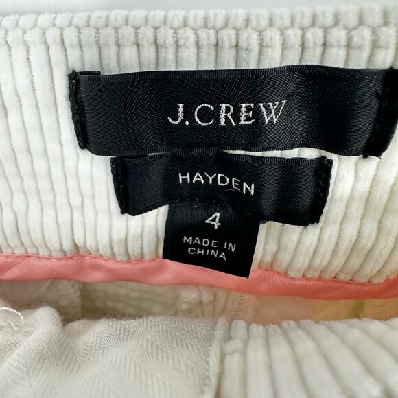 J. Crew Hayden Kick Out Pank Corduroy White Size 4 - Picture 4 of 7